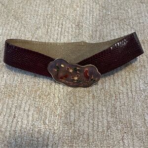 Women’s vintage 80’s Maureen Elaine bird printed belt small S